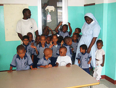 African children in classroom
